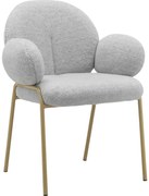 Jasnoszare tapicerowane fotele jadalniane zestaw z podłokietnikami 2 szt. Iwama – Støraa