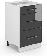 Szafka dolna do kuchni antracyt wysoki połysk 50x51.6x82 fame-line