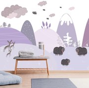 Fototapeta - Góry ze zwierzętami (196x136 cm)