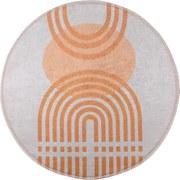 Pomarańczowy/szary okrągły dywan odpowiedni do prania ø 100 cm Arch – Vitaus