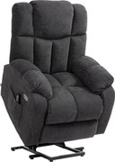 HOMCOM Fotel relax 2-w-1 z funkcją leżenia, porty USB, sprężyny kieszeniowe, Czarny