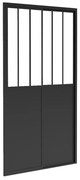 Drzwi prysznicowe przesuwne czarne matowe styl warsztatowy - 100 x 195 cm - ANAKAO