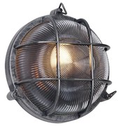 Zewnetrzna Zewnętrzna lampa ścienna srebrna okrągła IP44 - NouticaPrzemysłowy Oswietlenie zewnetrzne
