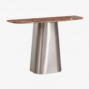 Konsola Do Przedpokoju 120x40 Cm Z Kamienia Naturalnego I Stali Nierdzewnej Moreila Czerwony Marmur Chigan - Sklum