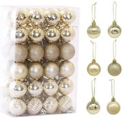 Zestaw złotych ozdób choinkowych GOLDBALL, 48 szt