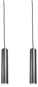 Zestaw 2 designerskich lamp wiszących czarny - Tuba mała Nowoczesny Oswietlenie wewnetrzne