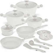 BerlingerHaus Zestaw naczyń z powłoką tytanową Sahara Marble, 15 szt.