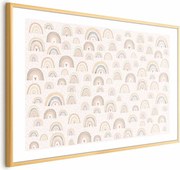 Plakat Tęcze i serca 42x29,7 cm z ramą złotą z marginesem ARTGEIST B