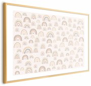 Plakat Tęcze i serca 90x60 cm z ramą złotą z marginesem ARTGEIST B