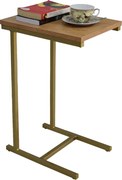 Minimalistyczny stolik pomocniczy złoty + dąb lancelot B0-W03