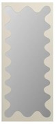 Lustro metalowe faliste dużych rozmiarów - szer. 70 x wys. 160 cm - Beżowy - GANSU