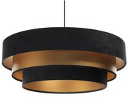 Czarno-złota welurowa lampa wisząca nad stół - 5X S442 B4-W06