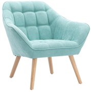 Fotel CASERTA z tkaniny w kolorze turkusowym
