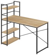 Biurko MAX 4.0 SONOMA z regałem i czarnymi nogami 120x44 cm