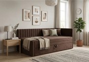 Łóżko dzienne wysuwane 2x90x200cm w tkaninie MANILA 4 brązowej