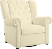 Biały aksamitny fotel bujany typu chesterfield Lillyse – Støraa