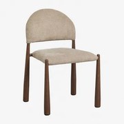 Tapicerowane Krzesło Jadalniane Nagore Brązowa Szenila Pszeniczna - Sklum