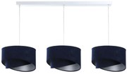 Granatowa potrójna lampa wisząca welurowa - S509 R0-F57