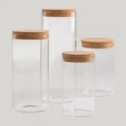 Zestaw 4 Szklanych Słoików Launun Transparent - Sklum