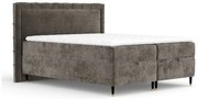 Ciemnoszare łóżko boxspring ze schowkiem 160x200 cm Voyage – Maison de Rêve