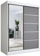 Szafa z frontami przesuwnymi biel + antracyt 150 cm - Ebia 4X