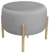 Pufa WILFRED MG VELVET szara/złota ATOS