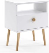 Biała szafka nocna w stylu skandynawskim D5-K10