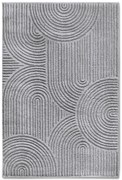 Dywan nowoczesny Gallery 3D Koła szary 120 cm x 170 cm