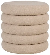 Beżowy puf z materiału bouclé Brooklyn – House Nordic