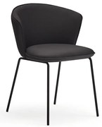 Czarne tapicerowane fotele jadalniane zestaw 2 szt. Add – Teulat