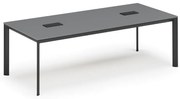 Stół konferencyjny PRIMO INVITATION, 240x120 cm, grafit + 2x port blatowy TYP I, czarny