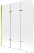 Mexen Felix parawan nawannowy 3-skrzydłowy 120 x 140 cm, transparent, złoty - 890-120-003-50-00