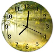 Zegar szklany okrągły Las Promienie