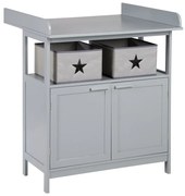 Szara komoda dziecięca z przewijakiem 87x100x75 cm Hamburg – Roba