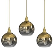 Lampa wisząca MONTE GOLD 3xE27, potrójna, na listwie kule złote
