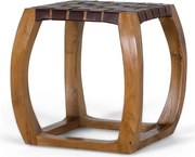 Stołek z drewna akacjowego 45 cm, styl współczesny, 46x45x45