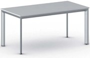 Stół konferencyjny do biura PRIMO INVITATION, 160x80 cm, szaro-srebrna podstawa, szary