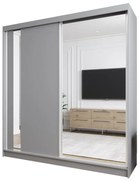 Szafa przesuwna - Greco 200 cm, szary mat