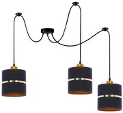 Lampa wisząca abażurowa typu pająk czarny + złoto - 13X Z039 W1-D98