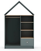 Szarozielona szafa dziecięca otwarta 110x180x45 cm Estefania – Marckeric