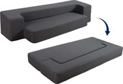 GREY SŁADANA SOFA 2w1 CIEMNO SZARA  CHARCOAL/G