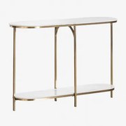 Konsola Do Przedpokoju Ze Stali Dominik Matowe Złoto - Sklum