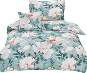 Turkusowa pościel jednoosobowa z mikrosatyny 3-częściowa 140x200 cm Selma – My House