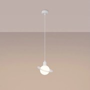 Lampy wiszące nowoczesny Gloxo, stal - 1 źródło światła 3000K - L.20 x H.125 cm - biały