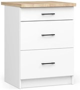 Biała Dolna Szafka Kuchenna Z Szufladami 60 Cm T0-D59