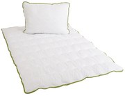 Całoroczna kołdra pikowana 140x200 cm z poduszką STELLA ALOE VERA 70x90 cm, biała