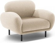 Beżowy fotel z materiału bouclé Poppy – Micadoni