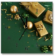 Zegar ścienny Kwadratowy Prezenty Ozdoby Zima Święta