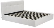 Łóżko ze skrzynią 180 x 200 cm - Tkanina z bukli - Biały - MAZIRI
