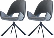 Krzesła do jadalni zestaw 2 szt. - materiał i metal - szary - RENITA